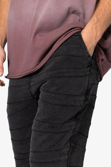Crease Panel Sweatpants | Washed Black