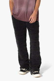 Crease Panel Sweatpants | Washed Black