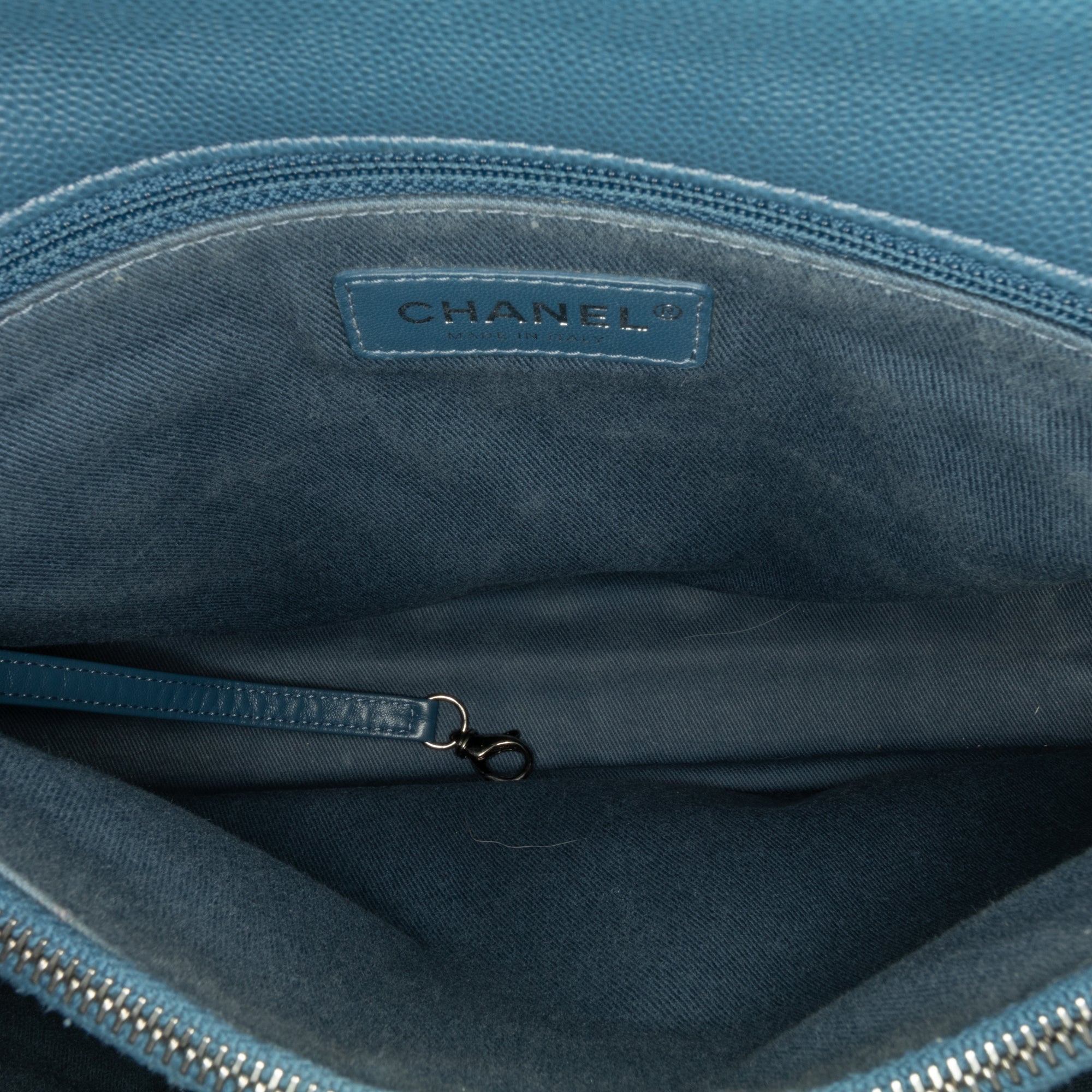 Chanel | Pre-Owned Large Caviar Coco Top Handle Bag - II | Blue/Navy