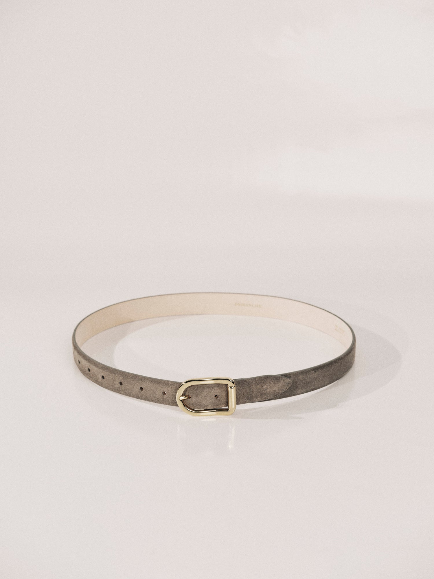 Mija Suede Belt | Light Grey & 24K Gold