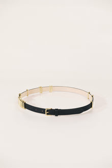 Richa Single Wrap Belt | Black & 24K Gold