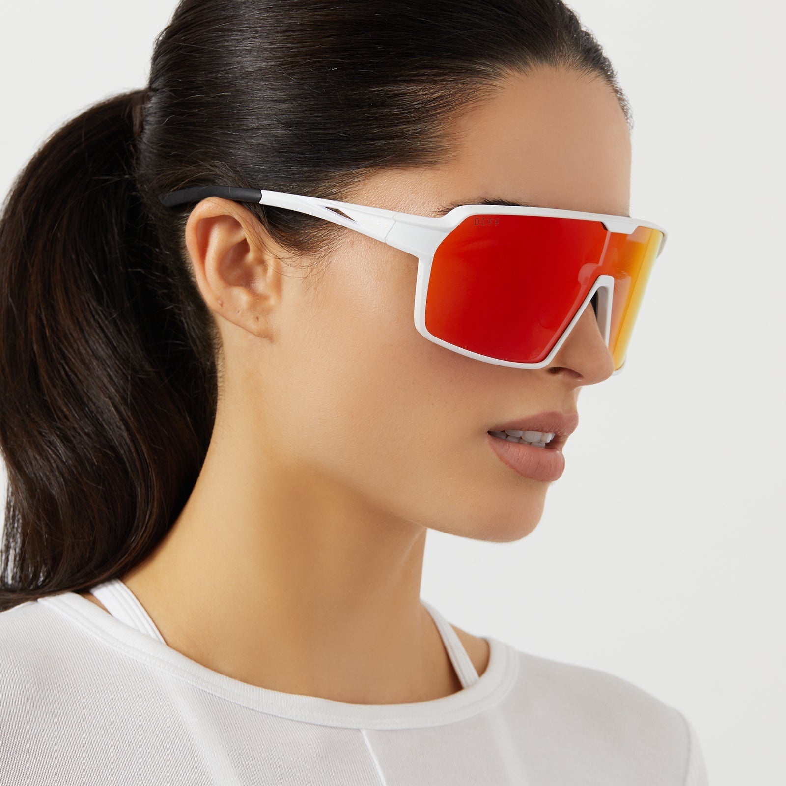 Womens | Charge Sunglasses | Matte White | Sunset Polarized Lenses