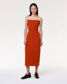 Another Tomorrow Doppio Structured Dress in Sedona Red – Wool Women's Dress