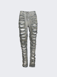 Women | Rick Owens DRKSHDW | Shredded Detroit Cut Jeans | Mineral Pearl