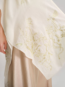Embroidered Cashmere Shawl | Beige