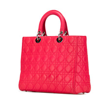 Dior | Pre-Owned Large Lambskin Cannage Lady | Pink