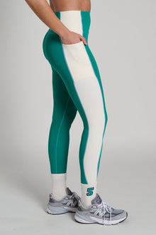 P.E Nation | Dynamic Full Length Legging | College Green/Whisper White