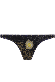 Dark Tide Hand-Beaded Embellished Bikini Bottom - Self-Adore