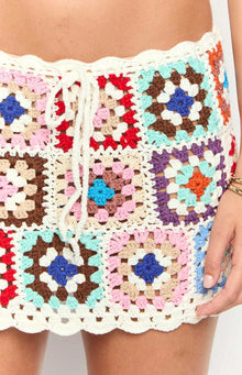 Davina Crochet Mini Skirt | White