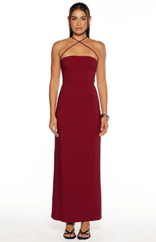 Del Mar Crepe Formal Maxi Dress | Burgundy