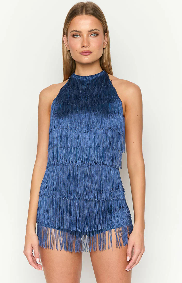 Demie Tassel Playsuit | Blue