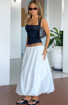 Dorothy Bubble Hem Skirt | White