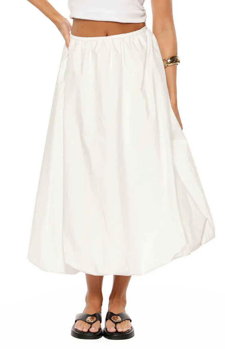 Dorothy Bubble Hem Skirt | White