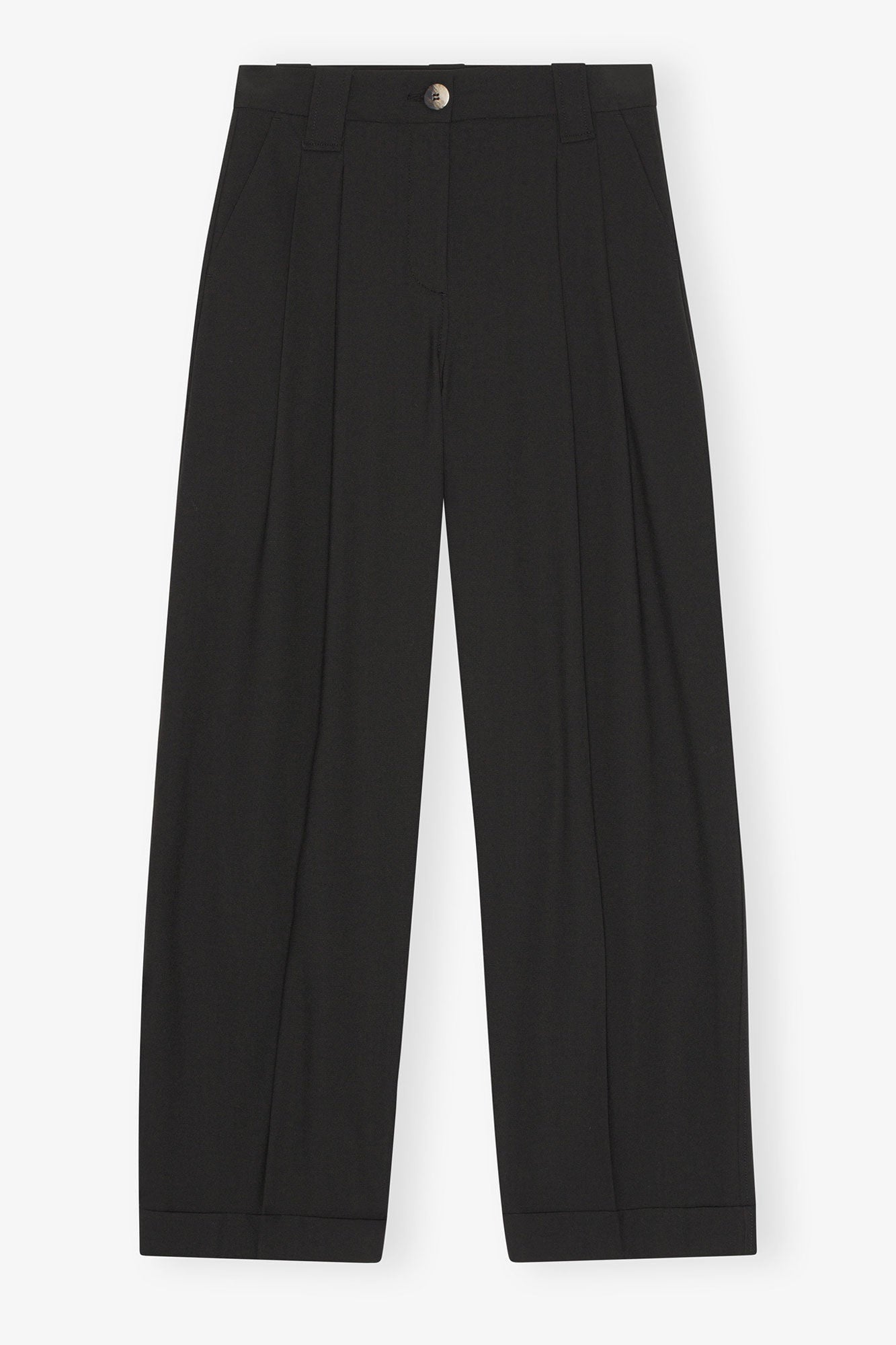 Drapey Melange Pleat Trousers | Black
