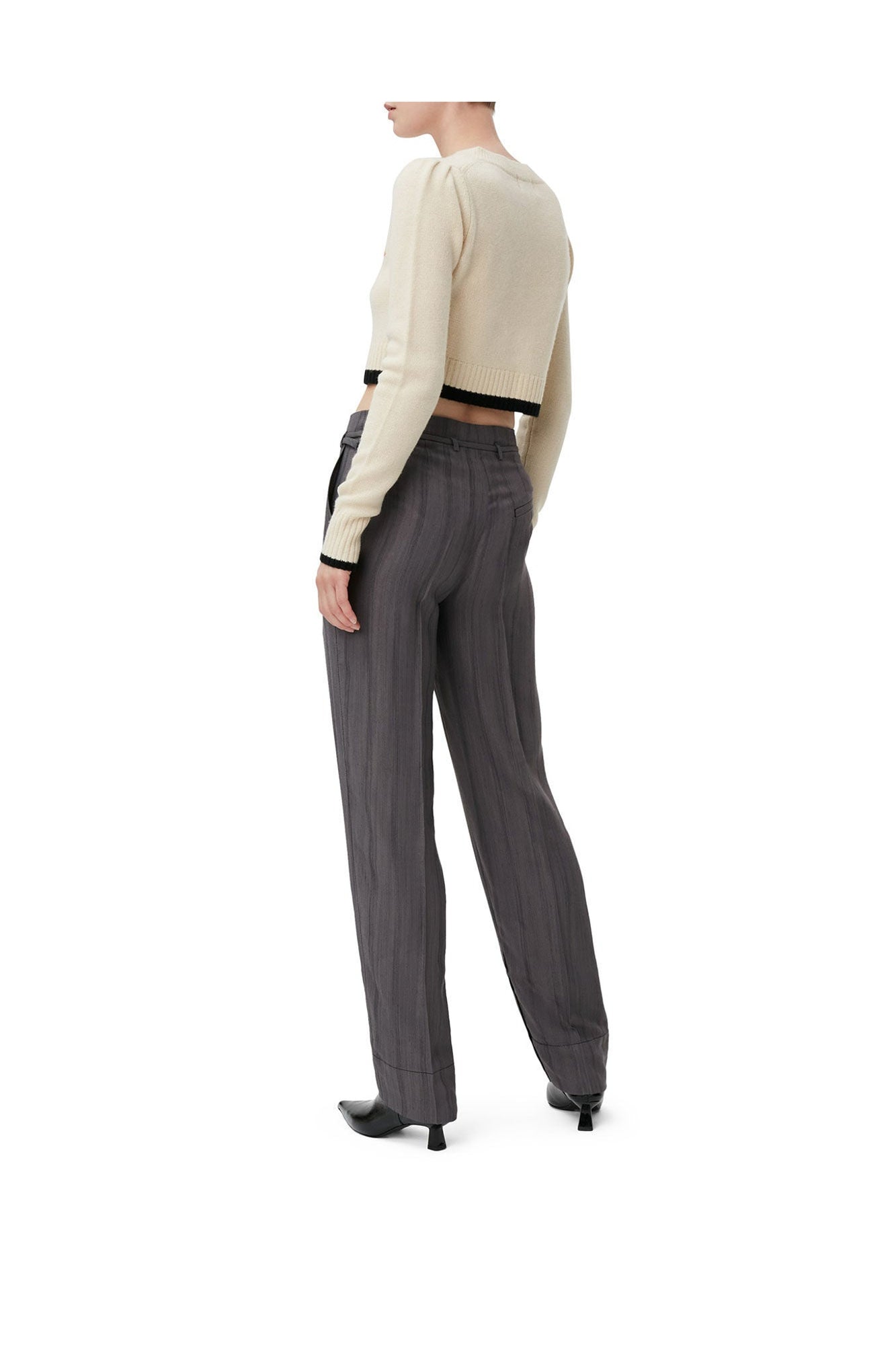 Drapey Stripe Trousers | Black Stripes