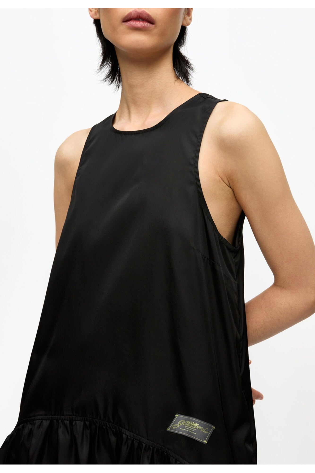 Duchesse Nylon Midi Dress | Black