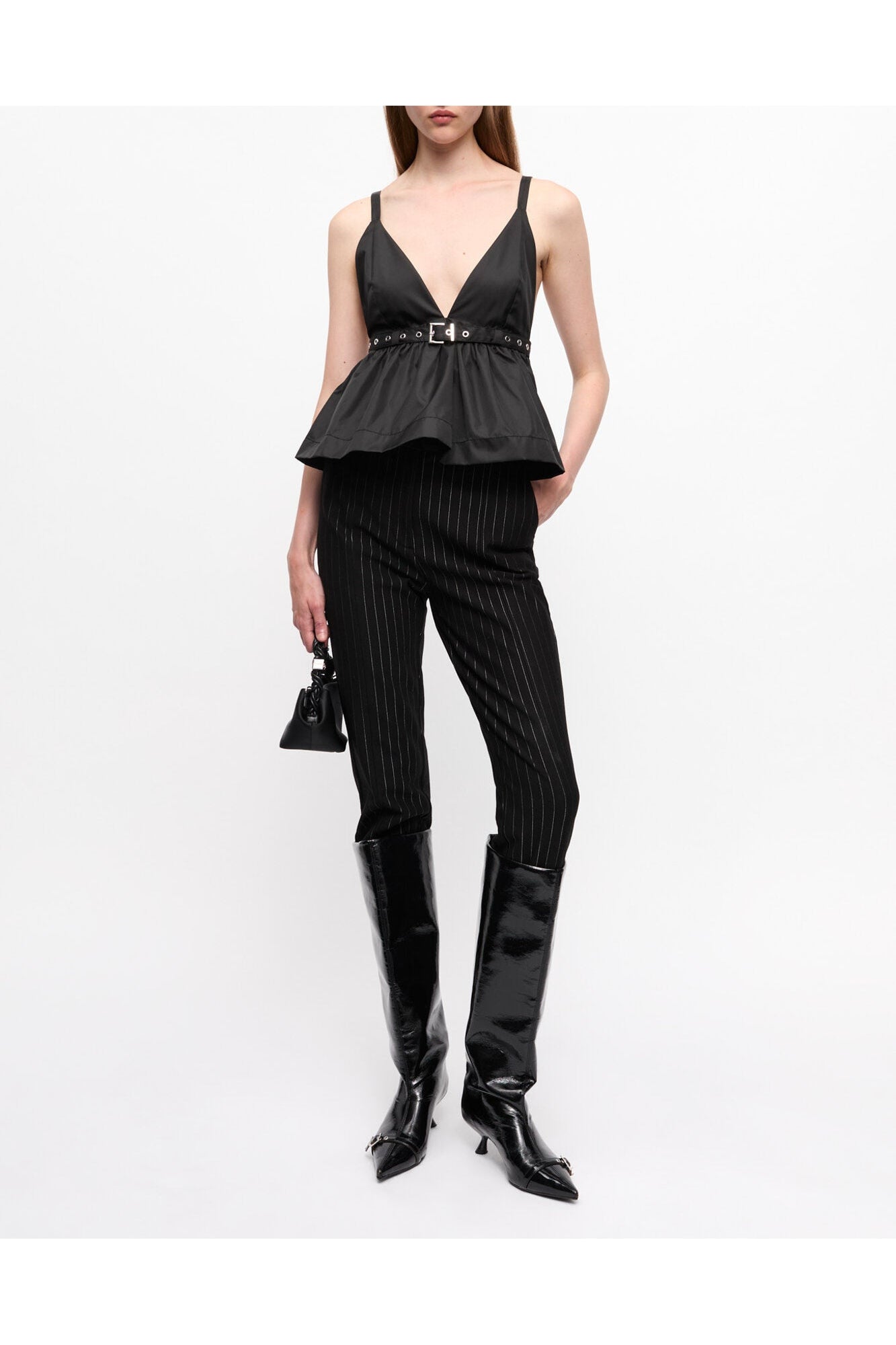 Duchesse Nylon Strap Top | Black (V1)