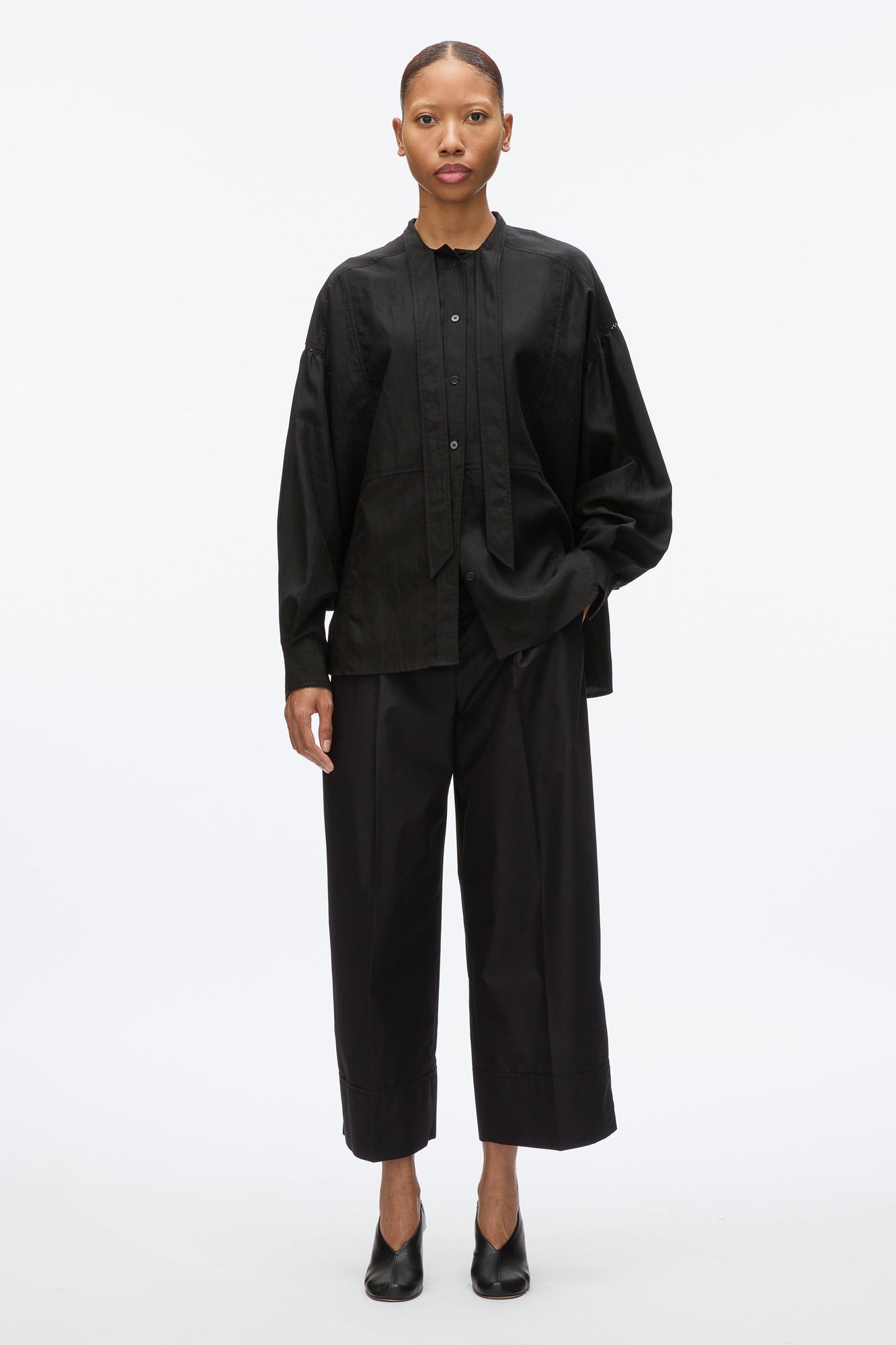 Tie Neck Blouse | Black