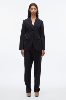 Layered Blazer with Tie Belt | Midnight