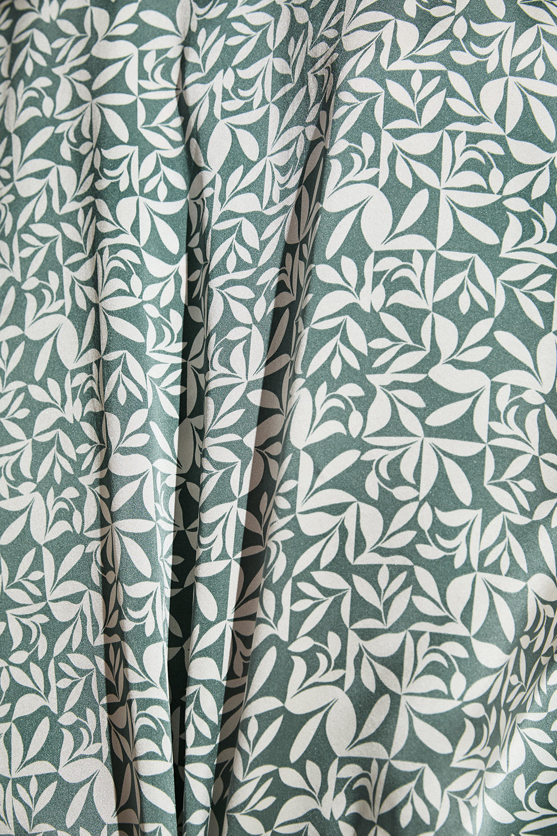Model wears Inez Washable Silk Printed Short PJ Set in Tropical Tile Agave/Agave.