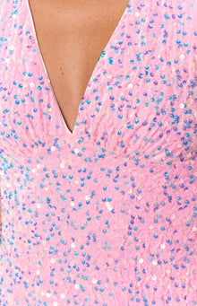 Franco Sequin Mini Dress | Pink