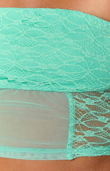Stay Strapless Lace Corset Top | Teal