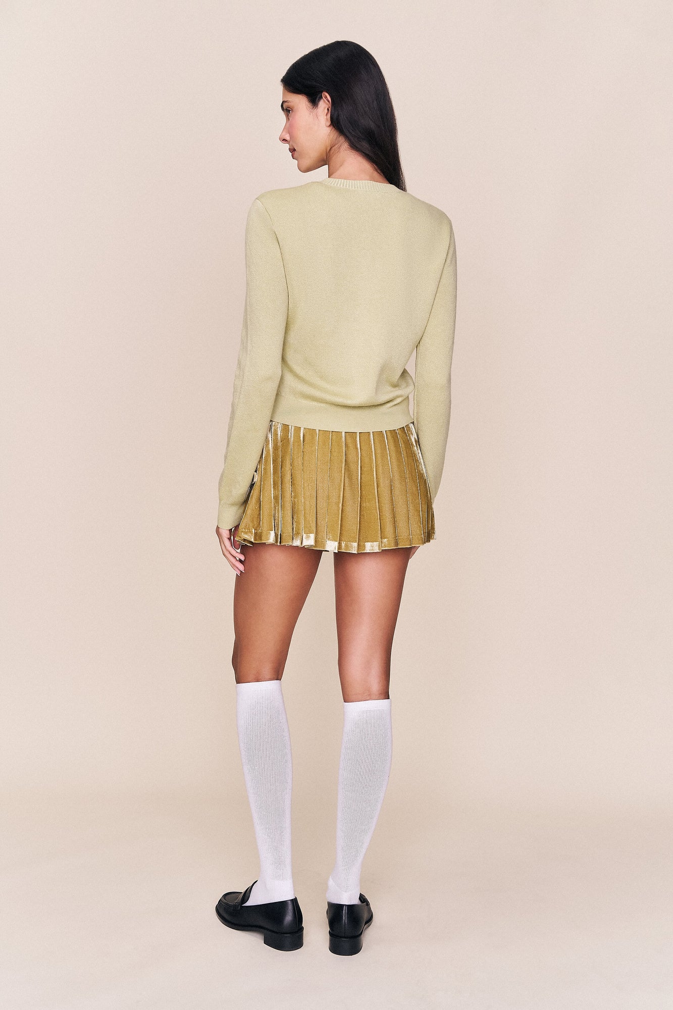 Womens | Rylan Velvet Mini Skirt | Olive