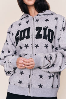 Womens | Guizio Zip Up Hoodie | Midnight Star Print