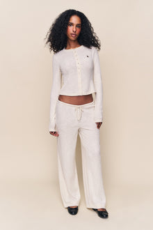 Womens | Lana Ribbed Relaxed Pant | Ivory