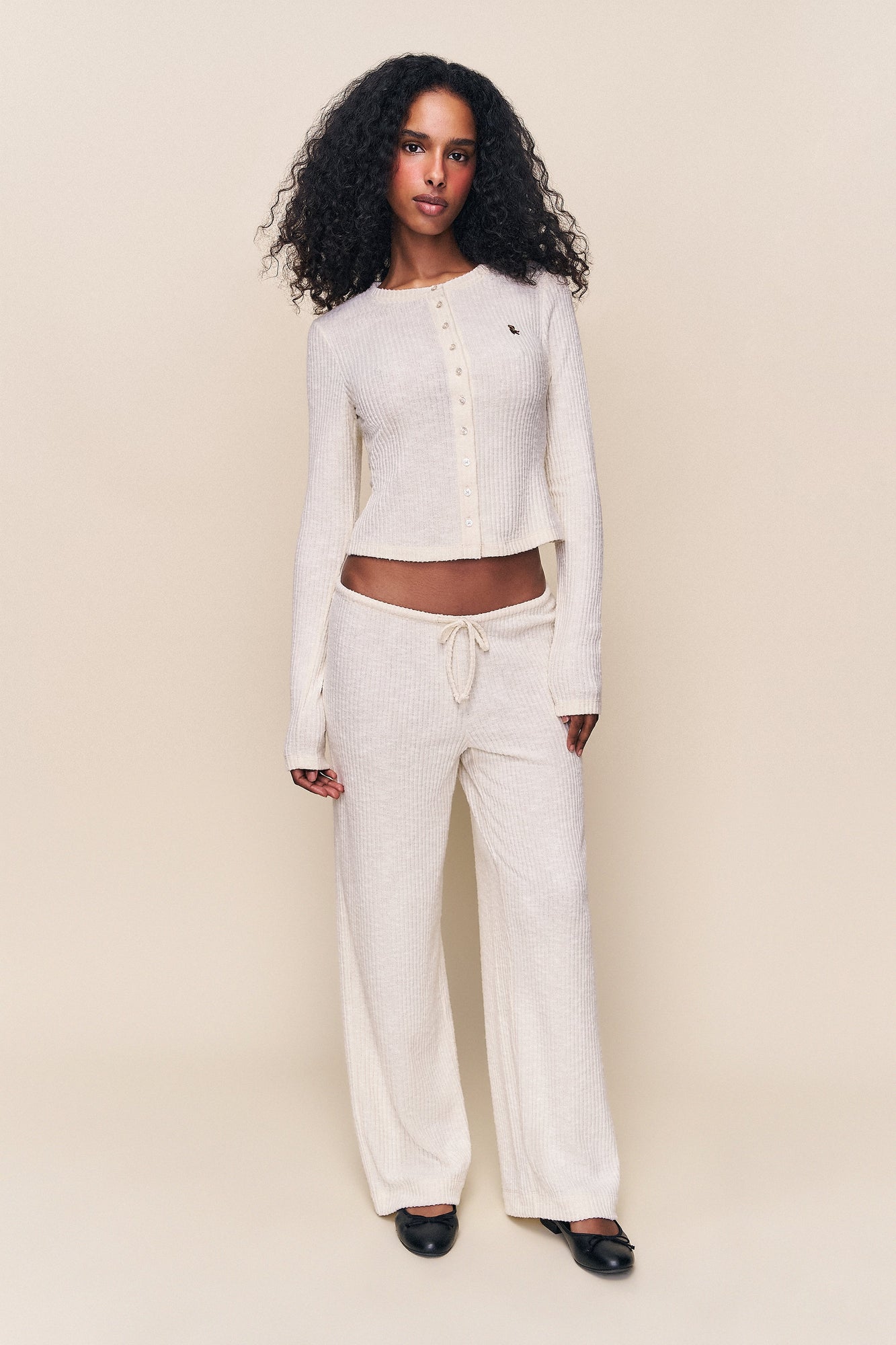 Womens | Lana Ribbed Top | Ivory