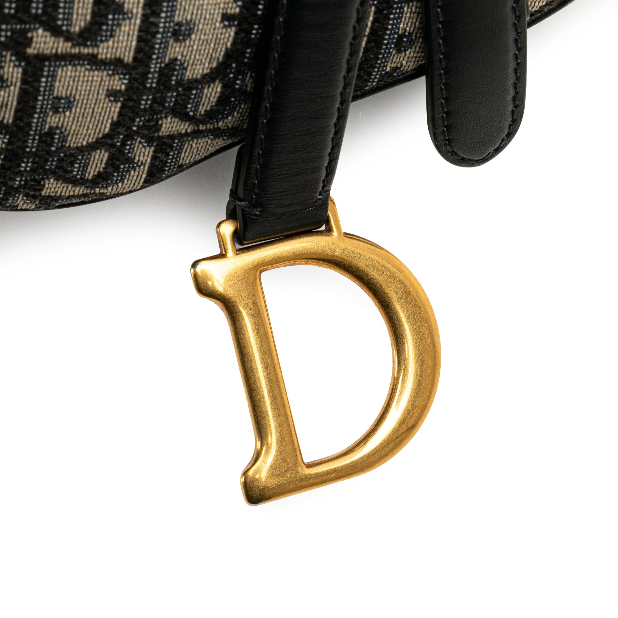 Dior | Pre-Owned Mini Oblique Canvas Saddle Bag | Blue/Navy