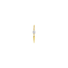 14k gold Single Diamond Drop Earrings in oval cut
