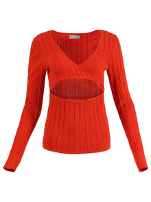 Women | Ester Manas | Long-sleeve Peephole Top | Red