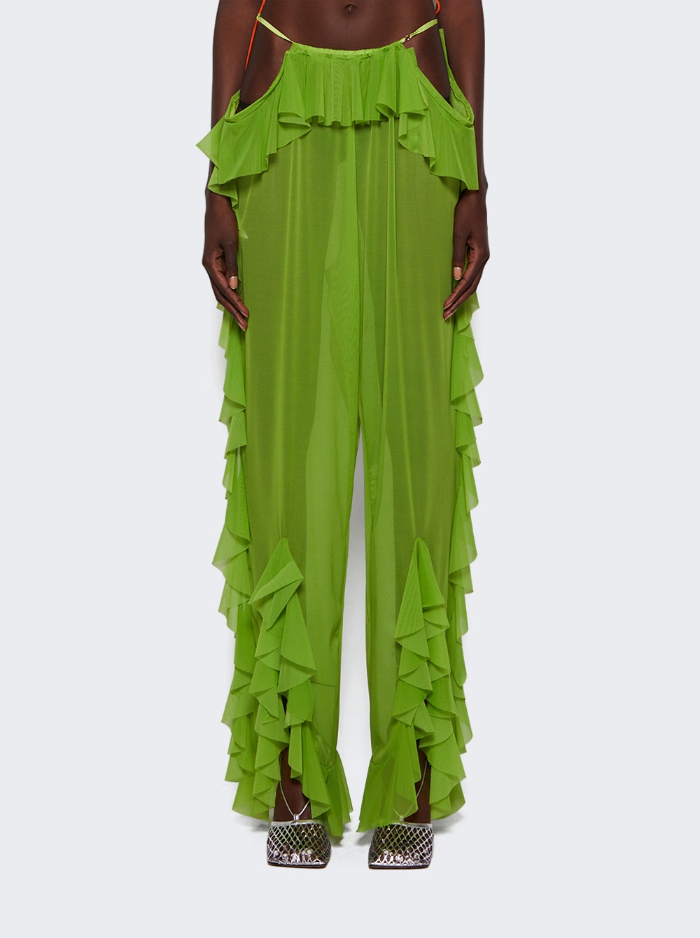 Women | Ester Manas | Mermaid Ruffled Pant | Pistachio