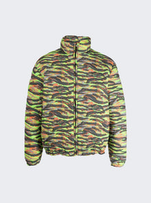 Men | ERL | Unisex Printed Quilted Puffer Jacket | Green Rave Camouflage