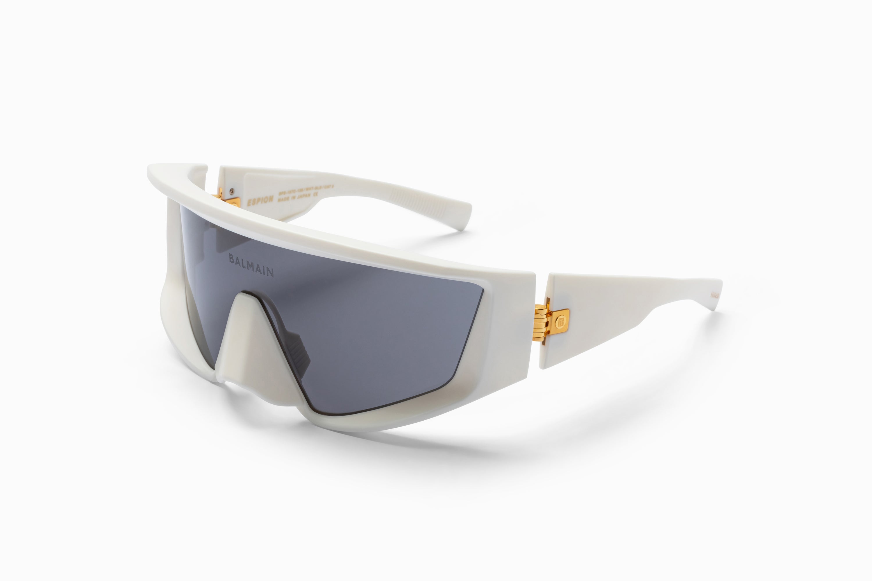 Unisex | Espion Sunglass | White - Gold | Dark Grey