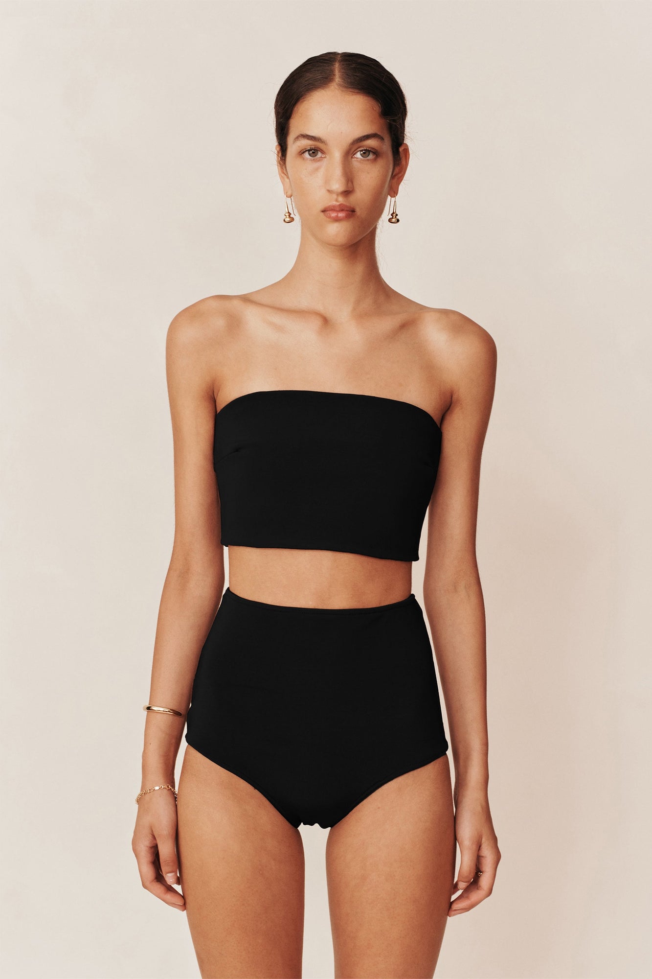 Knit High Waisted Brief | Black