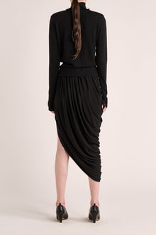 Solina Drape Skirt | Black