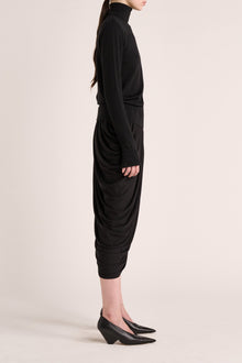 Solina Drape Skirt | Black