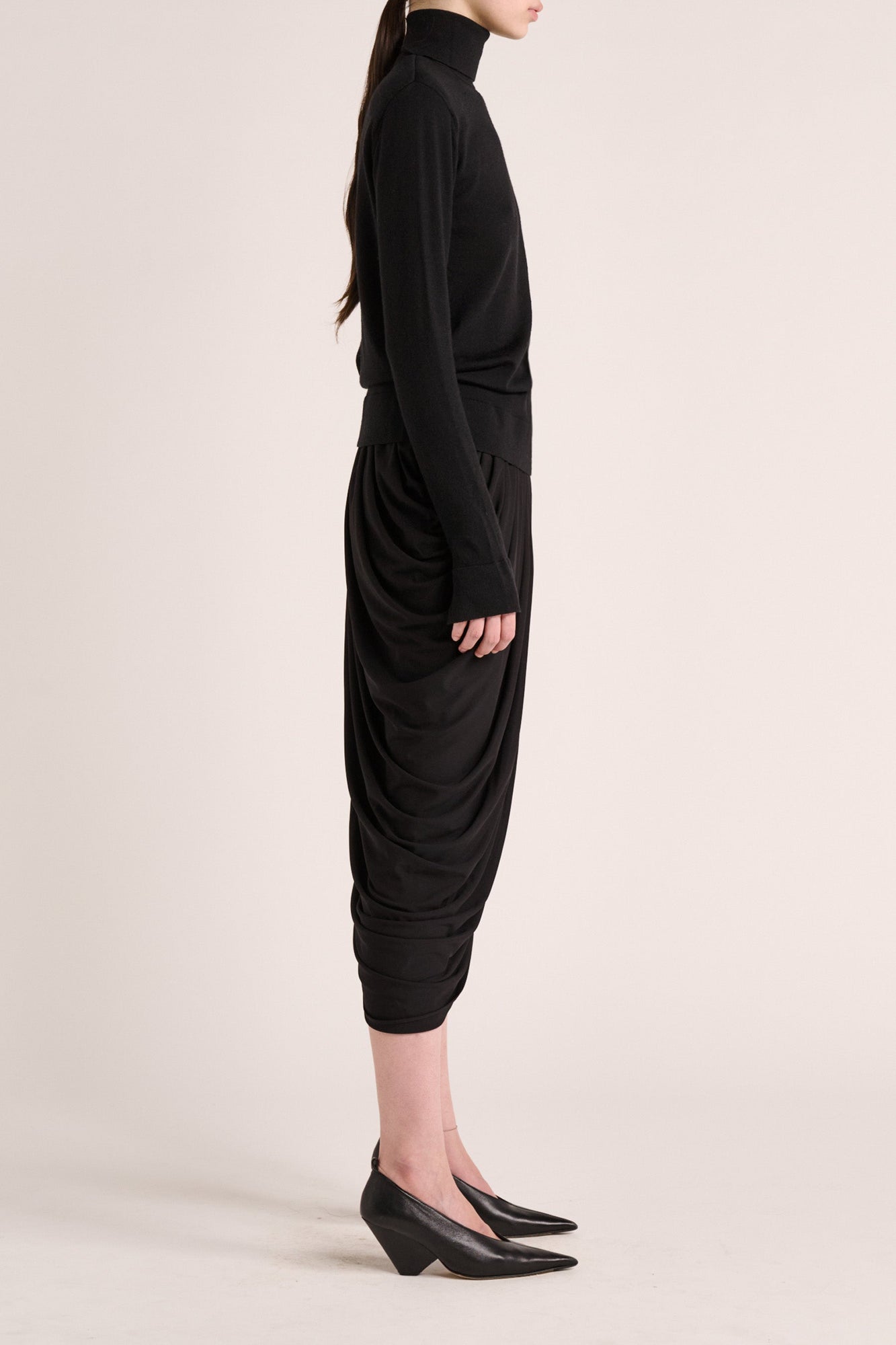 Solina Drape Skirt | Black