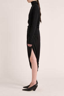 Solina Drape Skirt | Black
