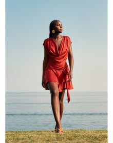 Edah Romper | Red Coral