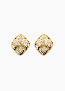 Vaughn Earrings | Clear Crystal | 14K Gold Plated