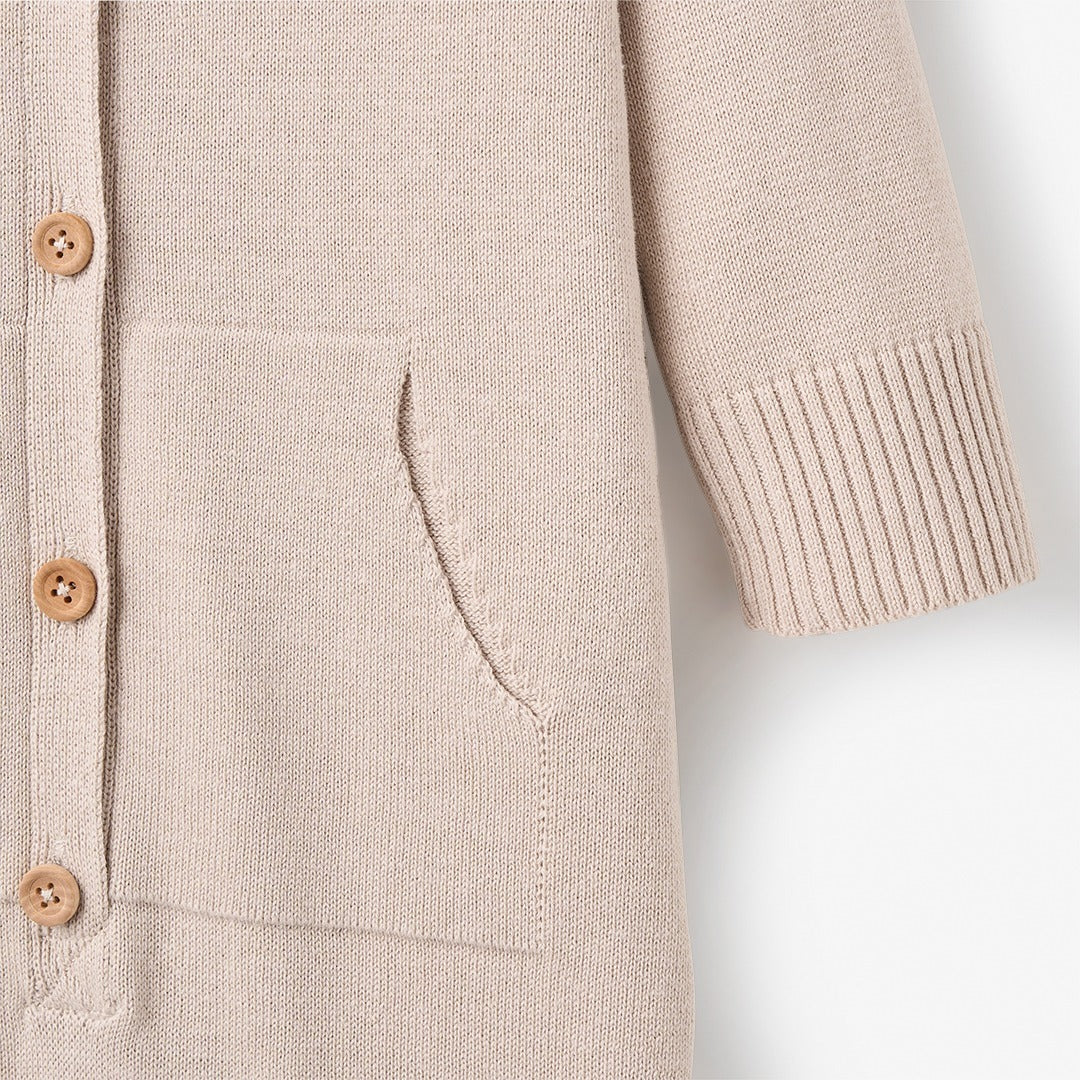 Unisex | Hooded Knit Jumpsuit | Taupe
