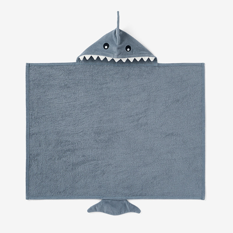 Boys | Slate Baby Shark Hooded Bath Wrap | Blue