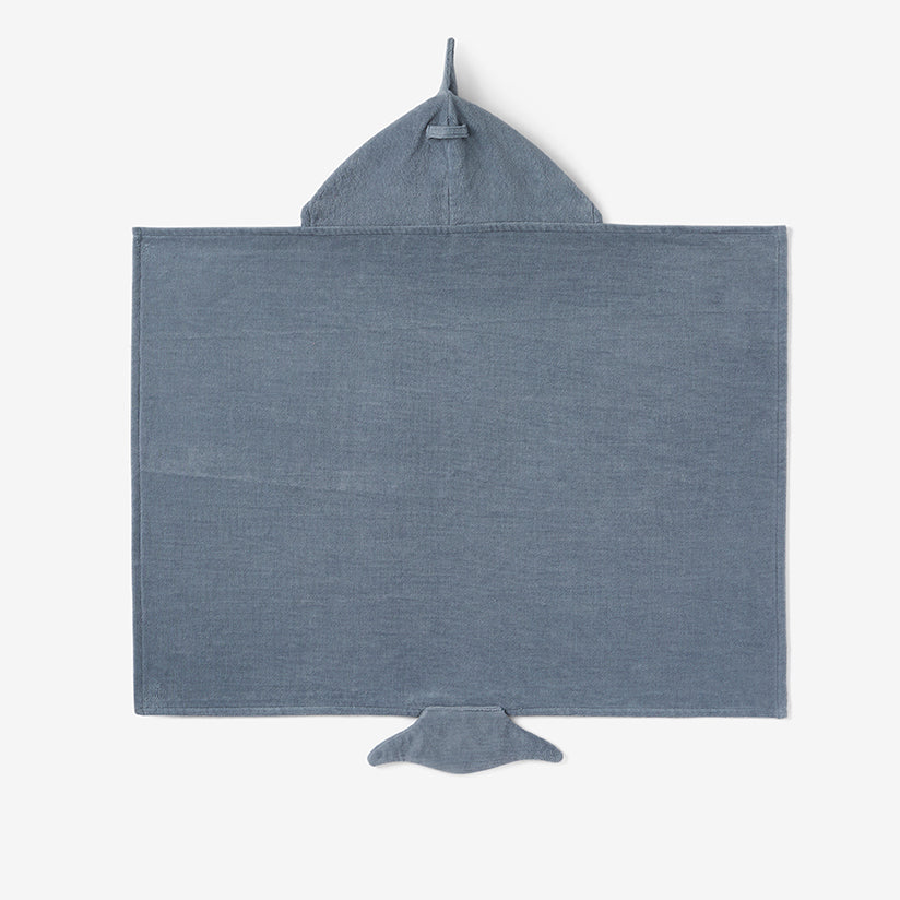 Boys | Slate Baby Shark Hooded Bath Wrap | Blue