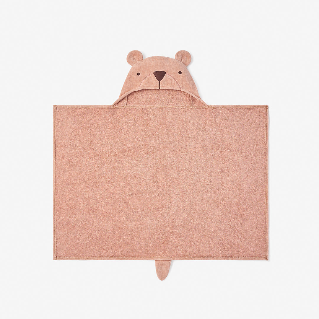 Unisex | Rust Bear Hooded Baby Bath Wrap | Rust