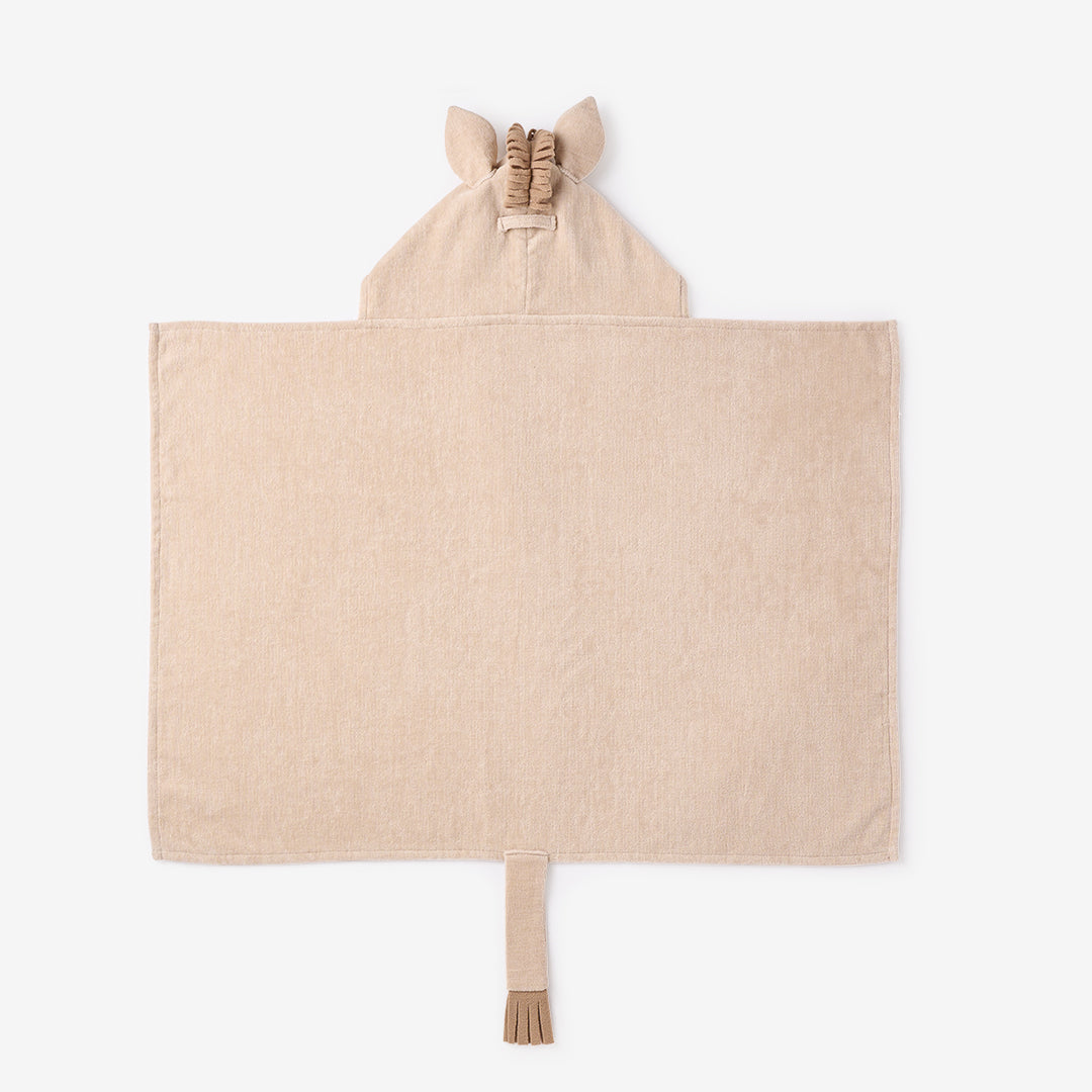 Unisex | Pony Hooded Baby Bath Wrap | Taupe