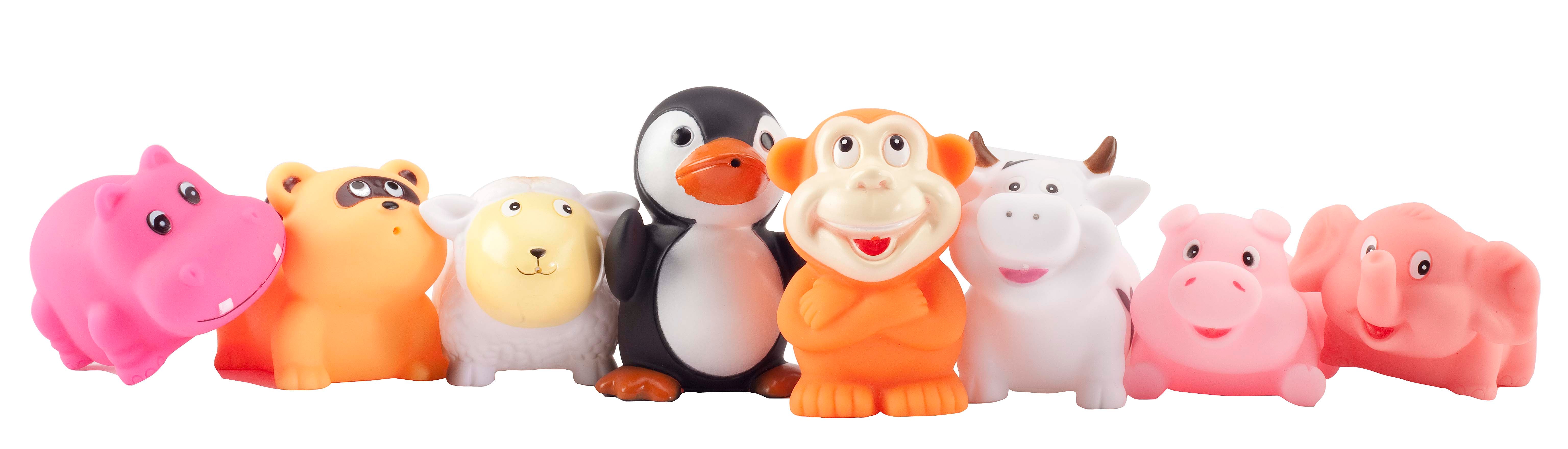 Unisex | Animal Party Squirtie Baby Bath Toys | Multi