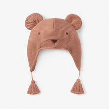 Boys | Bear Aviator Knit Baby Hat | Rust